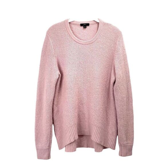 J. Crew High-low waffle sweater in Supersoft yarn Sz M pink - Picture 1 of 5